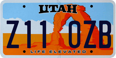 UT license plate Z110ZB