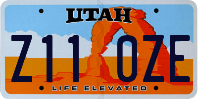 UT license plate Z110ZE