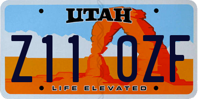 UT license plate Z110ZF