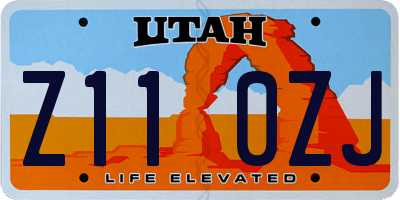 UT license plate Z110ZJ