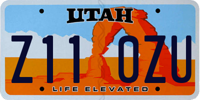 UT license plate Z110ZU