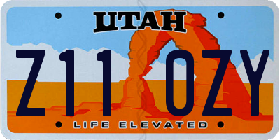 UT license plate Z110ZY