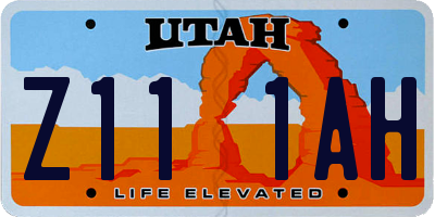 UT license plate Z111AH