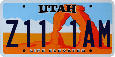 UT license plate Z111AM