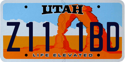 UT license plate Z111BD