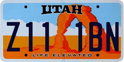 UT license plate Z111BN