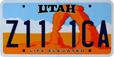 UT license plate Z111CA