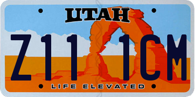 UT license plate Z111CM