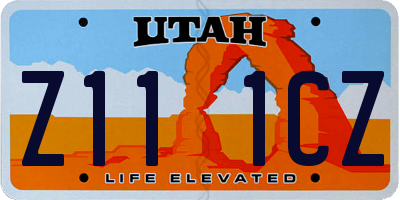 UT license plate Z111CZ
