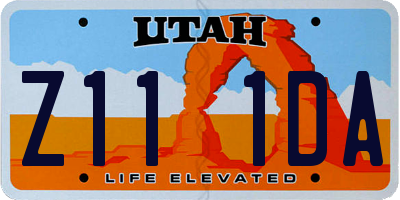 UT license plate Z111DA