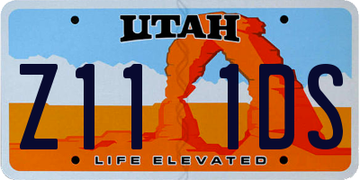 UT license plate Z111DS