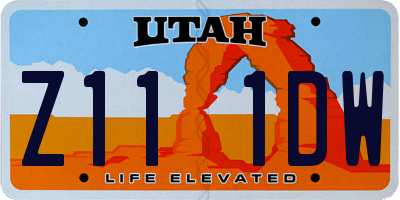 UT license plate Z111DW