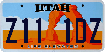 UT license plate Z111DZ