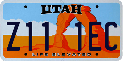 UT license plate Z111EC