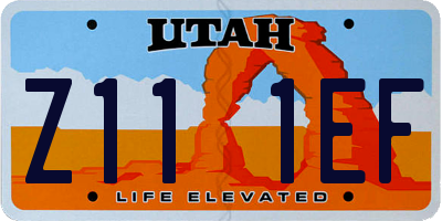 UT license plate Z111EF
