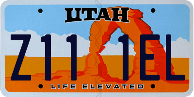 UT license plate Z111EL