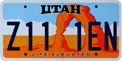 UT license plate Z111EN
