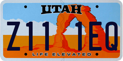UT license plate Z111EQ