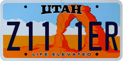 UT license plate Z111ER