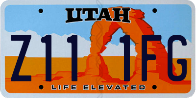 UT license plate Z111FG