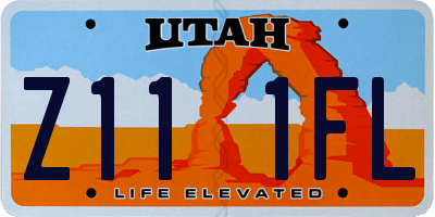 UT license plate Z111FL