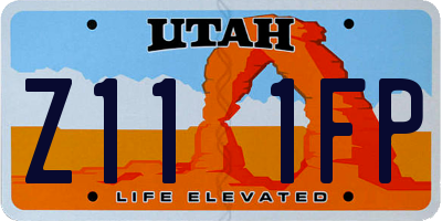 UT license plate Z111FP