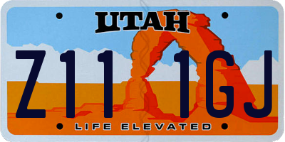UT license plate Z111GJ