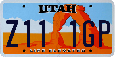 UT license plate Z111GP