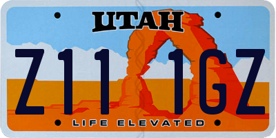 UT license plate Z111GZ