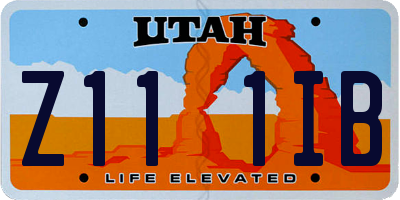 UT license plate Z111IB