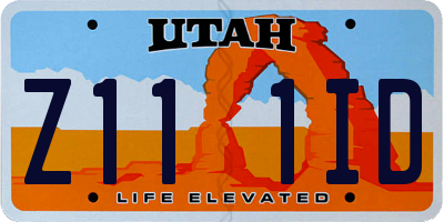 UT license plate Z111ID