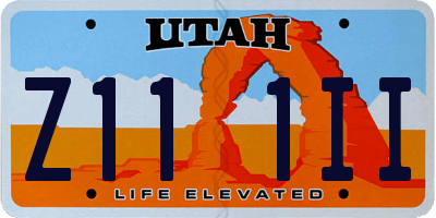 UT license plate Z111II
