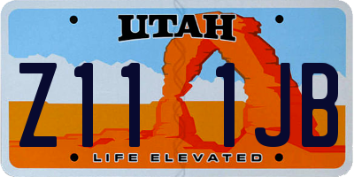 UT license plate Z111JB