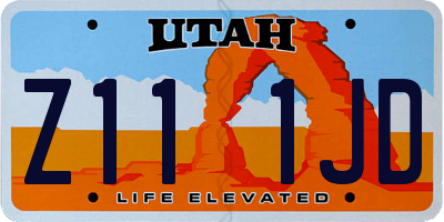 UT license plate Z111JD