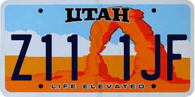 UT license plate Z111JF