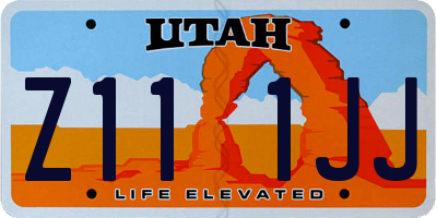 UT license plate Z111JJ