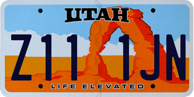 UT license plate Z111JN