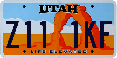 UT license plate Z111KF