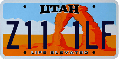 UT license plate Z111LF