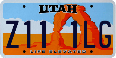 UT license plate Z111LG