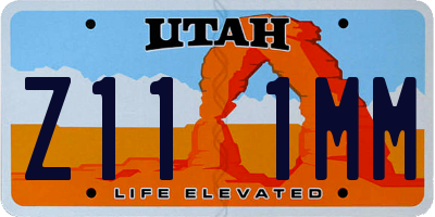 UT license plate Z111MM