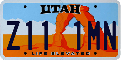 UT license plate Z111MN