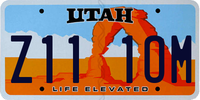 UT license plate Z111OM
