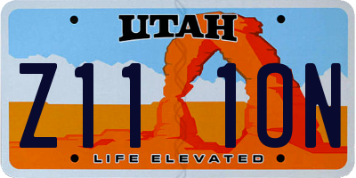 UT license plate Z111ON