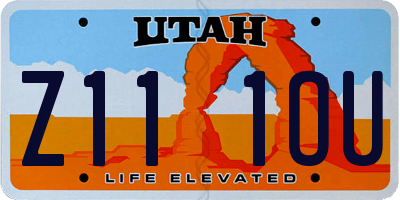 UT license plate Z111OU