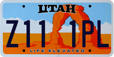 UT license plate Z111PL
