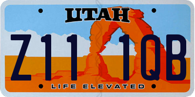 UT license plate Z111QB