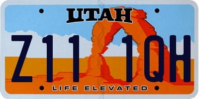 UT license plate Z111QH