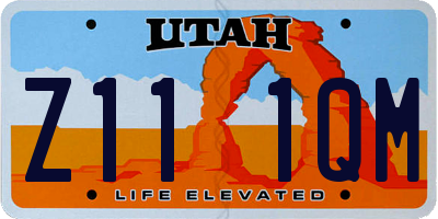 UT license plate Z111QM