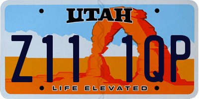 UT license plate Z111QP
